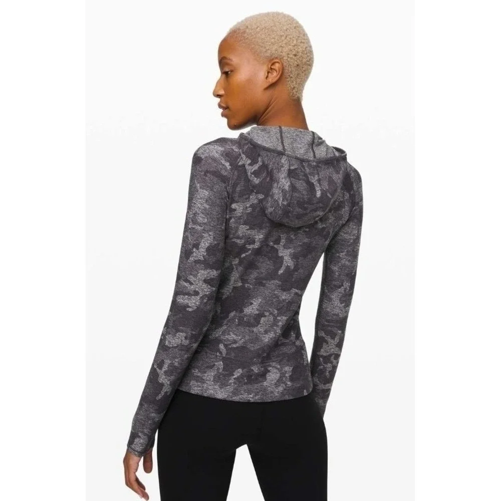 Lululemon 6 On Repeat Rulu Hoodie Incognito Reflective Camo HTR Black W3DC9